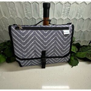 Portable Chevron Patterned Baby Diaper Changing Pad With Mesh Pocket & Zipper Co